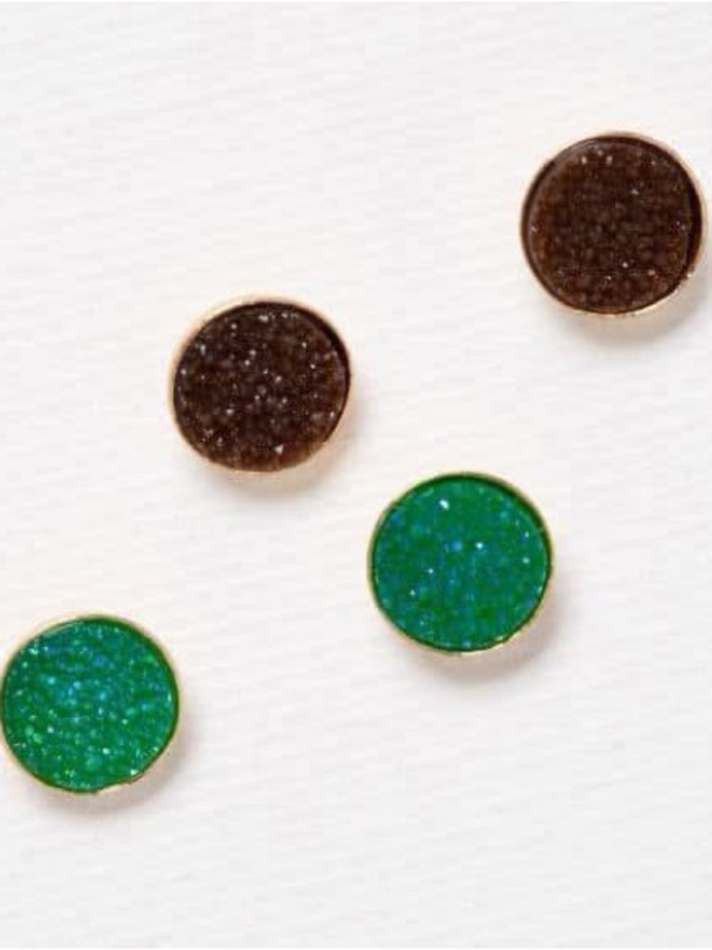 Plunder Beau Druzy Round Stud Earrings